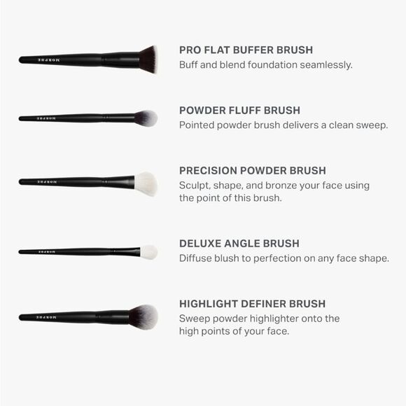 Morphe Face The Beat 5-PC Brush Collection & Bag - Picture 4 of 11